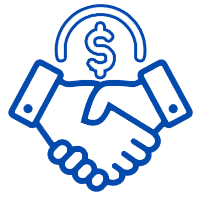 icon of handshake with dollar sign above it